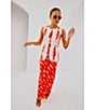Never Fully Dressed Marina Fish Print Crew Neck Sleeveless Coordinating Waistcoat, Color:White - Image 5