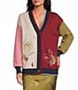 Never Fully Dressed Martha Mystical Printed Split V Long Sleeve Button Front Knit Cardigan - Image 1