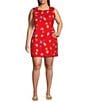 Never Fully Dressed Plus Ioana Shell Print Square Neck Sleeveless Mini Dress, Color:Red - Image 1