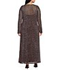 Never Fully Dressed Plus Size Aria Chocolate Deer Print Round Neck Long Sleeve Mesh Maxi Dress - Image 2