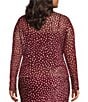 Never Fully Dressed Plus Size Burgundy Deer Printed Round Neck Long Sleeve Mesh Coordinating Top - Image 2
