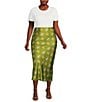 Never Fully Dressed Plus Size Dorris Eye Print Maxi Skirt, Color:Medium Green - Image 3