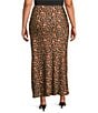 Never Fully Dressed Plus Size Dorris Leopard Cherry Print Maxi Skirt, Color:Leopard Print - Image 2