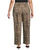 Never Fully Dressed Plus Size Leopard Print Barrel Jeans, Color:Leopard - Image 2