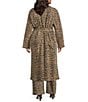 Never Fully Dressed Plus Size Leopard Print Long Sleeve Denim Trench Coat, Color:Brown - Image 3