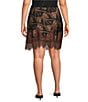 Never Fully Dressed Plus Size Maeva Leopard Bow Printed Lace Hem Mini Skirt - Image 2
