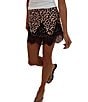 Never Fully Dressed Plus Size Maeva Leopard Printed Lace Hem Mini Skirt - Image 1