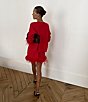 Never Fully Dressed Round Neck Long Sleeve Feather Cuff Coordinating Sweater - Image 6