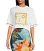 Never Fully Dressed Soller Crew Neck Short Sleeve Printed T-Shirt, Color:White - Image 1