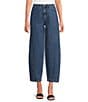 Never Fully Dressed Studded Structure Barrel Denim Jeans, Color:Blue - Image 1