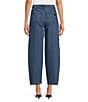 Never Fully Dressed Studded Structure Barrel Denim Jeans, Color:Blue - Image 2