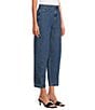Never Fully Dressed Studded Structure Barrel Denim Jeans, Color:Blue - Image 3