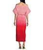 Never Fully Dressed Tilly Off-The-Shoulder Short Sleeve Ombre Maxi Dress, Color:Pink - Image 3