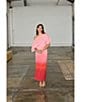 Never Fully Dressed Tilly Off-The-Shoulder Short Sleeve Ombre Maxi Dress, Color:Pink - Image 6