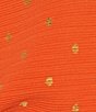 Never Fully Dressed Tilly Plisse Gold Fleck Print One Shoulder Neck Short Sleeve Maxi Dress, Color:Orange - Image 3