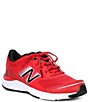 Color:Team Red/Black/Silver Metallic - Image 1 - Boys' 680 V6 Leather And Mesh Lace-Up Running Shoes (Youth)