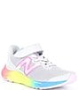 Color:Light Aluminum/Cyber Lilac/Neon Pink - Image 1 - Girls' Fresh Foam Arishi V4 Alternative Closure Running Shoes (Youth)