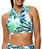Athena NEXT by Athena Aloha Paddle Out Racerback Swim Top, Color:White - Image 1