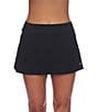 Athena Next by Athena Good Karma Courtside Pleated Back Swim Skort, Color:Black - Image 1