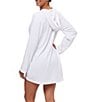 Color:White - Image 2 - NEXT by Athena Good Karma French Terry Solid Long Sleeve Hooded Front Zip Swim Cover-Up