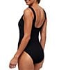 Color:Black - Image 2 - Next by Athena Good Karma Great Shape Solid Crinkle Textured Square Neck One Piece Swimsuit
