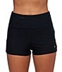 Athena Next by Athena Good Karma High Waist Jump Start Short Swim Bottom, Color:Black - Image 1