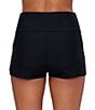 Athena Next by Athena Good Karma High Waist Jump Start Short Swim Bottom, Color:Black - Image 2