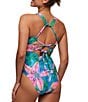Color:Multi - Image 5 - NEXT by Athena Half Moon Bay Tropical Hibiscus Scoop Neck Tank One Piece Swimsuit
