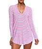 Color:Pink Lemon - Image 1 - Next by Athena Sail Away Stripe Hooded Swim Cover-Up Tunic