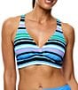 Next by Athena Wide Stripe D-Cup Size Bra Surplice Swim Top - Image 1