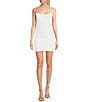 Color:Ivory - Image 1 - Bungee Cord Strap Double-X-Back Drape Allover Glitter Short Club Dress