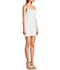 Color:Ivory - Image 3 - Bungee Cord Strap Double-X-Back Drape Allover Glitter Short Club Dress