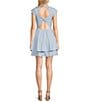 Color:Sky Blue - Image 2 - Cap Sleeve Double Tiered A-Line Mini Dress