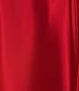 Color:Red - Image 4 - Drape Neck Illusion Corset Satin Ball Gown