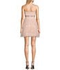 Color:Blush/Silver - Image 2 - Glitter Illusion Mesh Corset Tiered Fit-And-Flare Dress