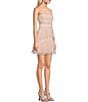 Color:Blush/Silver - Image 3 - Glitter Illusion Mesh Corset Tiered Fit-And-Flare Dress