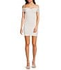 Next Up Off-The-Shoulder Short Sleeve Ruffle Top Shirred Bodycon Dress - Image 1