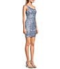 Next Up Placement Sequin One-Shoulder Bodycon Dress, Color:Periwinkle - Image 3
