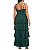 Next Up Plus Size Cowl Neck Spaghetti Strap Mesh Waist Tiered Ruffle Dress, Color:Light Hunter - Image 4