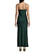 Next Up Satin Sweetheart Neck Front Rosette Side Slit Midi Dress, Color:Hunter Green - Image 2