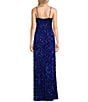 Color:Royal - Image 2 - Sleeveless Spaghetti Strap Geometric Sequin Dress