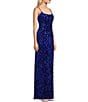 Color:Royal - Image 3 - Sleeveless Spaghetti Strap Geometric Sequin Dress
