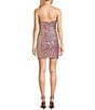 Color:Mauve - Image 2 - Solid Sequin Spaghetti Strap V-Wire Notch Front Cut Away Dress