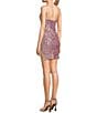 Color:Mauve - Image 3 - Solid Sequin Spaghetti Strap V-Wire Notch Front Cut Away Dress