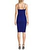 Next Up Spaghetti Strap Emma Rose Midi Bodycon Dress, Color:Royal - Image 2