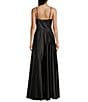 Next Up Spaghetti Strap Notch V-Wire Front Slit Long Dress, Color:Black - Image 2