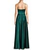 Color:Hunter Green - Image 2 - Spaghetti Strap Notch V-Wire Front Slit Long Dress
