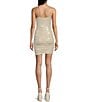 Next Up Spaghetti Strap Sweetheart Neckline Shirred Short Bodycon Dress, Color:Champagne - Image 2