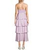 Next Up Spaghetti Strap Twist Tiered Midi Ruffle Skirt Dress, Color:Lavender - Image 2