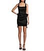 Next Up Square Neck Sleeveless Bow Lined Dress, Color:Black - Image 1